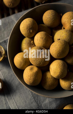 Raw organic Brown longan Früchte in eine Schüssel geben. Stockfoto