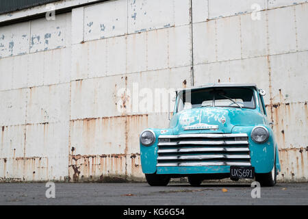 1950 Chevrolet pick up truck in Bicester Heritage Center. Oxfordshire, England Stockfoto