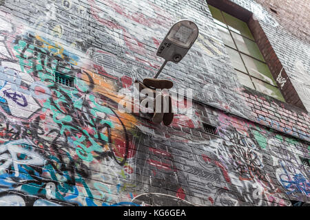 Graffiti auf der ikonischen hosier Lane in Melbourne, Australien Stockfoto