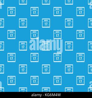 Kalender mit Datum vom 17. März Muster nahtlose Blau Stock Vektor