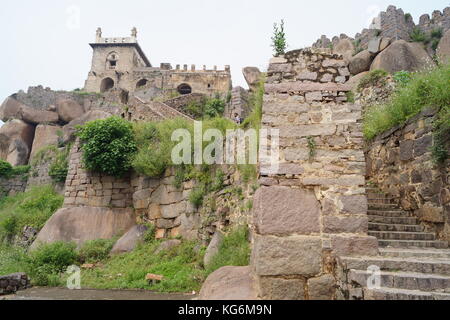 Golconda Fort, Hyderabad, Indien Stockfoto