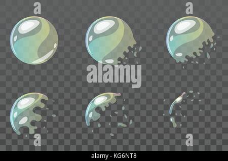 Bubble Burst Sprites für Animation Stock Vektor