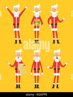 Eingestellt von Santa Claus Stock Vektor