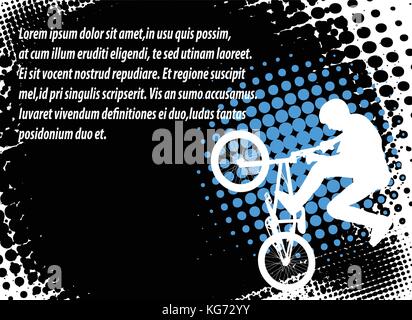 Bmx-Radfahrer auf der Abstract background-Vektor Stock Vektor