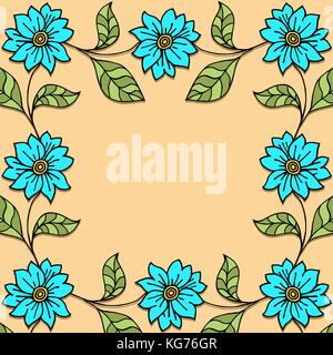 Vector Illustration mit Hand gezeichnet fantasy Pflanzen und Blumen, Muster für Corporate Identity verwendet werden, stilvolle Karte oder Einladung Stock Vektor