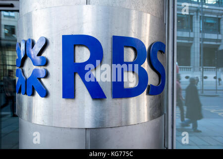 Die königliche Bank von Schottland Gebäude bei 250 Bishopsgate, London, UK. Stockfoto