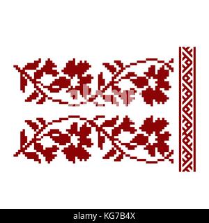 Traditionelle Stickerei. Vektor-Illustration von ethnischen nahtlosen ornamentalen geometrischen Mustern für Ihr Design Stock Vektor