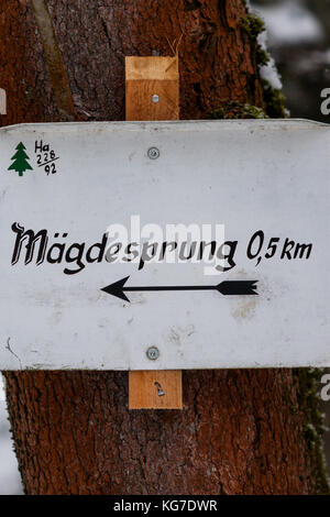 Beschilderung Wanderwege im Harz Selketal Stockfoto