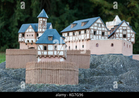 Modell von der Burg Anhalt in Ballenstedt, Harz Stockfoto