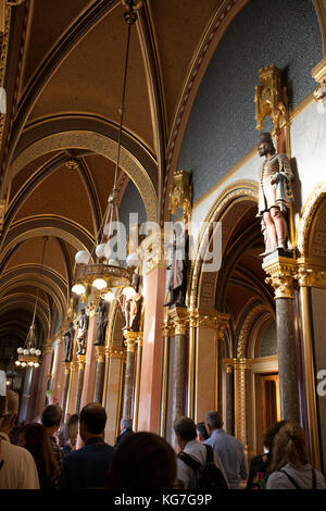 Budapest - 17. September 2017: Das ungarische Parlament Gebäude, das auch als Parlament von Budapest in der Stadt, ist der Sitz Stockfoto