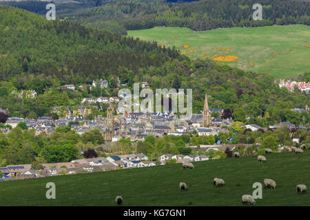 Peebles, in den schottischen Borders, sitzt im Tweed Valley 20 Meilen südlich von Edinburgh Stockfoto