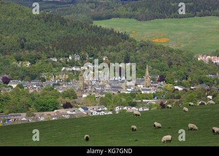 Peebles, in den schottischen Borders, sitzt im Tweed Valley 20 Meilen südlich von Edinburgh Stockfoto