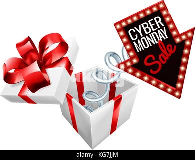 Cyber Monday Box Frühlingsangebot Zeichen Stock Vektor