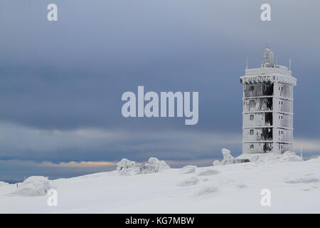 Nationalpark Harz Sonnenaufgang auf dem brockenplateau Harz Stockfoto