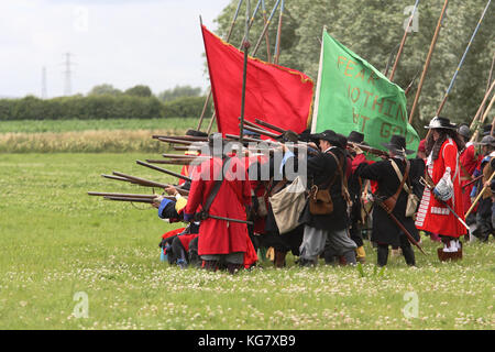 Schlacht von Sedegmoor Re-enactment in Westonzoyland, Somerset, Großbritannien Stockfoto