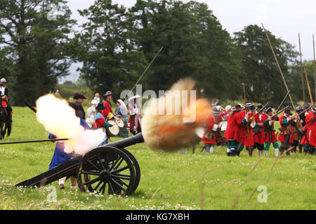 Schlacht von Sedegmoor Re-enactment in Westonzoyland, Somerset, Großbritannien Stockfoto