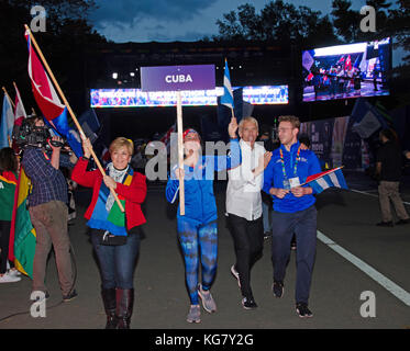 Läufer aus Kuba, die sich in der Parade. Stockfoto