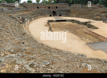 Der Gladiatoren Arena von ca. Romano Hippodrom, Mérida, Extremadura, Spanien Stockfoto