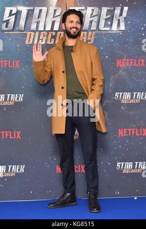 Shazad Latif bei einer Star Trek: Discovery Fan Vorführung im Milbank Tower in London. DRÜCKEN Sie VERBANDSFOTO. Bilddatum: Sonntag, 5. November 2017. Bildnachweis sollte lauten: Matt Crossick/PA Wire. Stockfoto