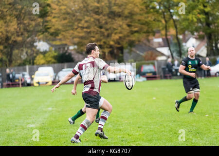 Brentwood, Essex, Großbritannien. 4. NOVEMBER 2017. - brentwood Rugby Club (27) vs North Walsham rfc (10) am Brentwood gespielt. Credit: Ian Davidson/alamy leben Nachrichten Stockfoto