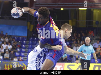 Wael Jallouz, 4. Oktober 2017, Palau Blaugrana, Barcelona, Spanien; EHF Herren Champions League Gruppenphase, Handball. FC Barcelona Lassa / CRO HC Prvo Plinarski Drustvo Stockfoto