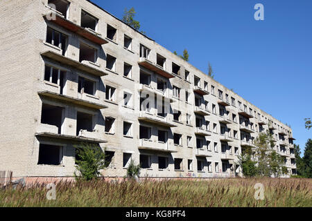 Die Stadt, wo die Menschen der sowjetischen Spion antennensockel vor dem Zusammenbruch der UDSSR lebten. Stockfoto