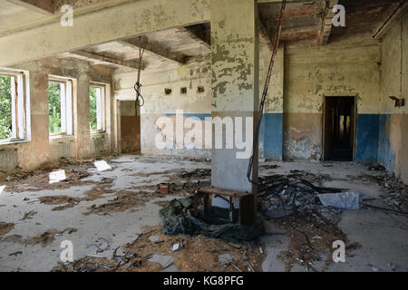 Die Stadt, wo die Menschen der sowjetischen Spion antennensockel vor dem Zusammenbruch der UDSSR lebten. Stockfoto