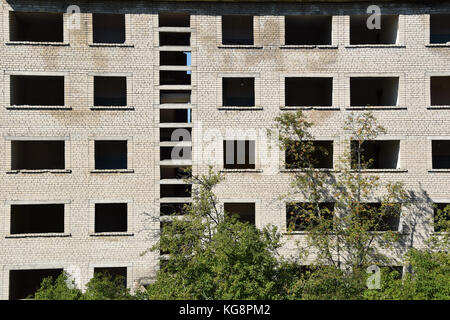 Die Stadt, wo die Menschen der sowjetischen Spion antennensockel vor dem Zusammenbruch der UDSSR lebten. Stockfoto