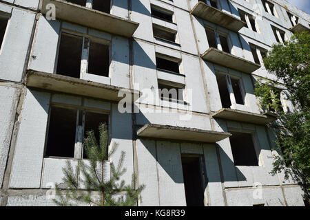 Die Stadt, wo die Menschen der sowjetischen Spion antennensockel vor dem Zusammenbruch der UDSSR lebten. Stockfoto