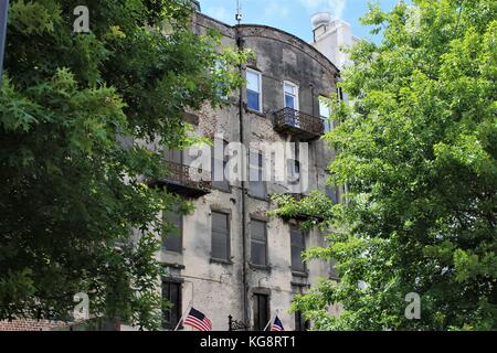 Historischen Gebäude auf der River Street, Savannah, Georgia, USA Stockfoto