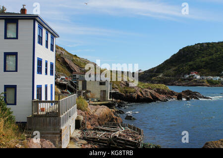 Blick auf die äußeren Batterie, den Signal Hill und den Hafen von St. John, St. John's, Neufundland. Stockfoto