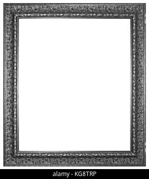 Silber Holzrahmen für Malerei oder Bild auf weißem Hintergrund Stockfoto