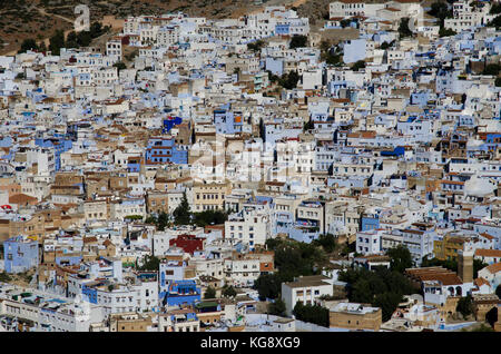 Von chefchaouen Blau - Ummauerten Medina, Norden Marokko Stockfoto
