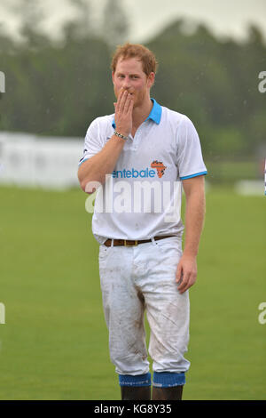 Wellington, FL - 04. MAI: Prinz Harry wurde während der Preisverleihung im Sentebale Royal Salute Polo Cup am 4. Mai 2016 in Wellington, Florida, gesehen. Übertragungsref: FLXX Credit; Hoo-me.com Stockfoto