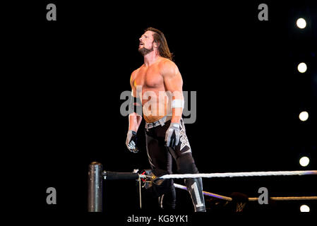 BARCELONA-NOV 4: The Wrestler AJ Styles in der Tätigkeit bei WWE Live auf der Palau Sant Jordi am 4. November 2017 in Barcelona, Spanien. Stockfoto