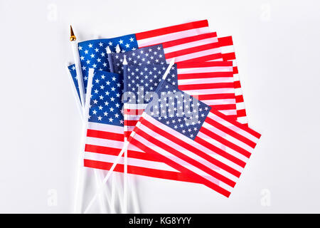 Sammlung von kleinen Flagge der USA. Stockfoto