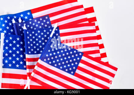 Kleiner Tisch Flaggen der USA. Stockfoto