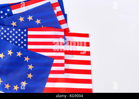 Flagge von Europa und den USA. Stockfoto