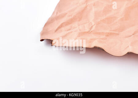 Im Alter von Blatt Papier mit verbrannt. Stockfoto