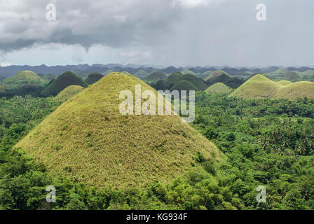 Landschaften von Chocolate Hills in Bohol Island, Philippinen. Südostasien Stockfoto