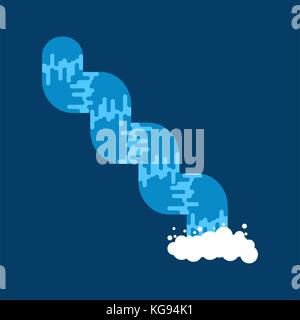 Mountain River isoliert. schnell sauber frisches Wasser fließt. Berglandschaft. Vector Illustration Stock Vektor