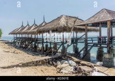 Rund um gili t - am Strand speisen Stockfoto