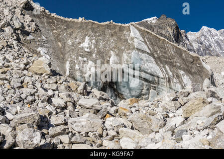 Tag 8 von EBC Trek: Khumbu Gletscher Stockfoto