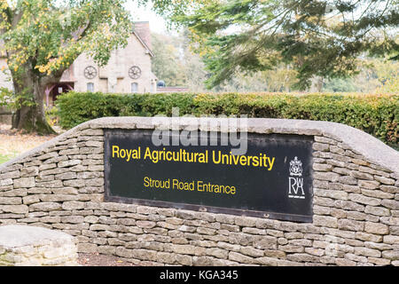 Royal Agricultural University (ehemals Royal Agricultural College), Cirencester, Gloucestershire, England, Großbritannien Stockfoto