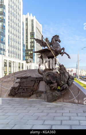 Moskau, Russland - November 2. 2017 Denkmal für Kalaschnikow, Designer von Ak-47 auf oryzheyny Lane. Stockfoto