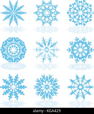 Vektor Sammlung von Schneeflocke Symbole Stock Vektor
