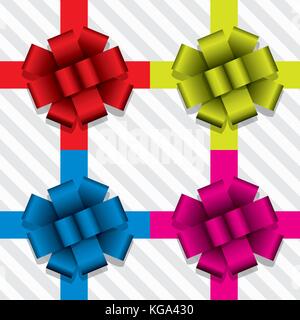 Vektor Sammlung von geschenkbänder mit Bogen Stock Vektor