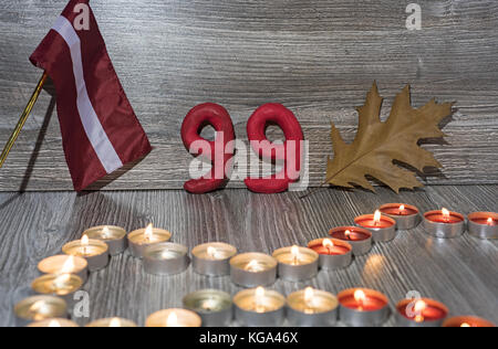 Vorbereitung zum Tag der Unabhängigkeit Lettlands. abstrakte Komposition. Stockfoto