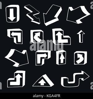 Eingestellt von Pfeilen und Linien. Vector Illustration Stock Vektor