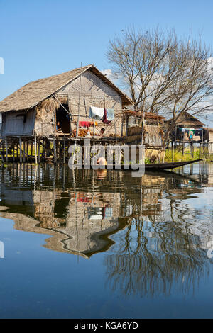 Nampan Dorf, Inle Lake, Myanmar (Birma) Stockfoto